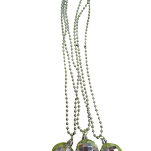 Collar Perlas Disco Plateado