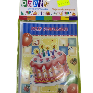 Tarjeta de invitación Torta Retro