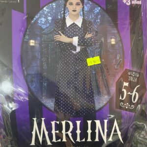 Traje MERLINA Vestido Negro Puntos